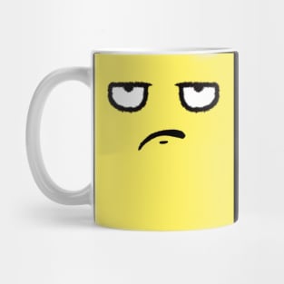 angry monster rolled his eyes. yellow t shirt. masks Mug